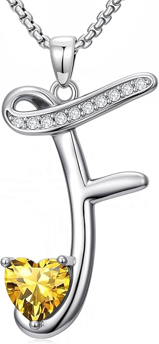 Christmas Gifts for Women Alphabet A to Z Initial Birthstone Pendant Necklaces for Women - 18k White Gold Plated Personalized Name Jewelry Valentine Mothers Day Birthday Gifts for Women Her Girlfriend