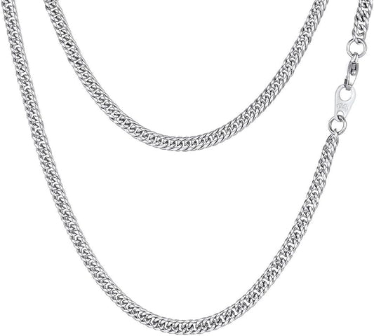FindChic Men Curb Chain Necklace 18K Gold Plated/Stainless Steel/Black Chunky Double Tight Cuban Link Hip Hop Neck Chains for Men Boys 3.5MM/5MM/6MM/7MM/9MM/12MM 14''-30'' 8 Length Options (Send Gift Box)