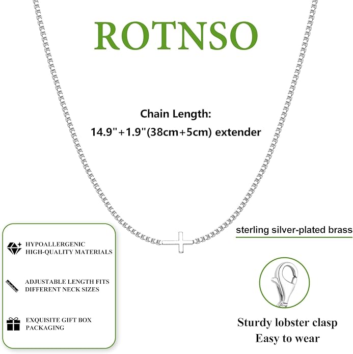Cross Necklace for Women 14K Gold Silver Plated Dainty Small Cross Pendant Choker Simple Trendy Cute Cross Charm Chain Necklace Easter Basket Stuffers Baptism Religious Faith Jewelry Gift