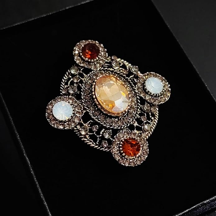 Vintage Brooch Pin for Women Girls Baroque Retro Gold Cross Brooch Accessories Elegant Austrian Crystal Rhinestone Brooch Pin Dress Coat Sweater Suit Party Wedding Gifts Victorian Bridal Jewelry