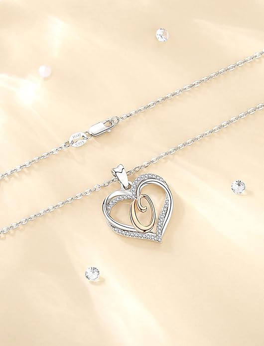 INFUSEU Unique Initial Necklaces for Women Girls Small Heart Letter Jewelry, Meaningful Personalized Gifts