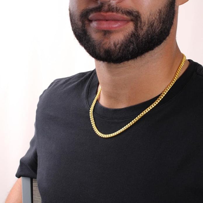 FG Family Gift Mall To My Son From Mom, Son Gifts From Mom and Dad, Mother and Son Necklace, Birthday Gift For My Son Graduation Christmas Cuban Link Chain Necklace Present
