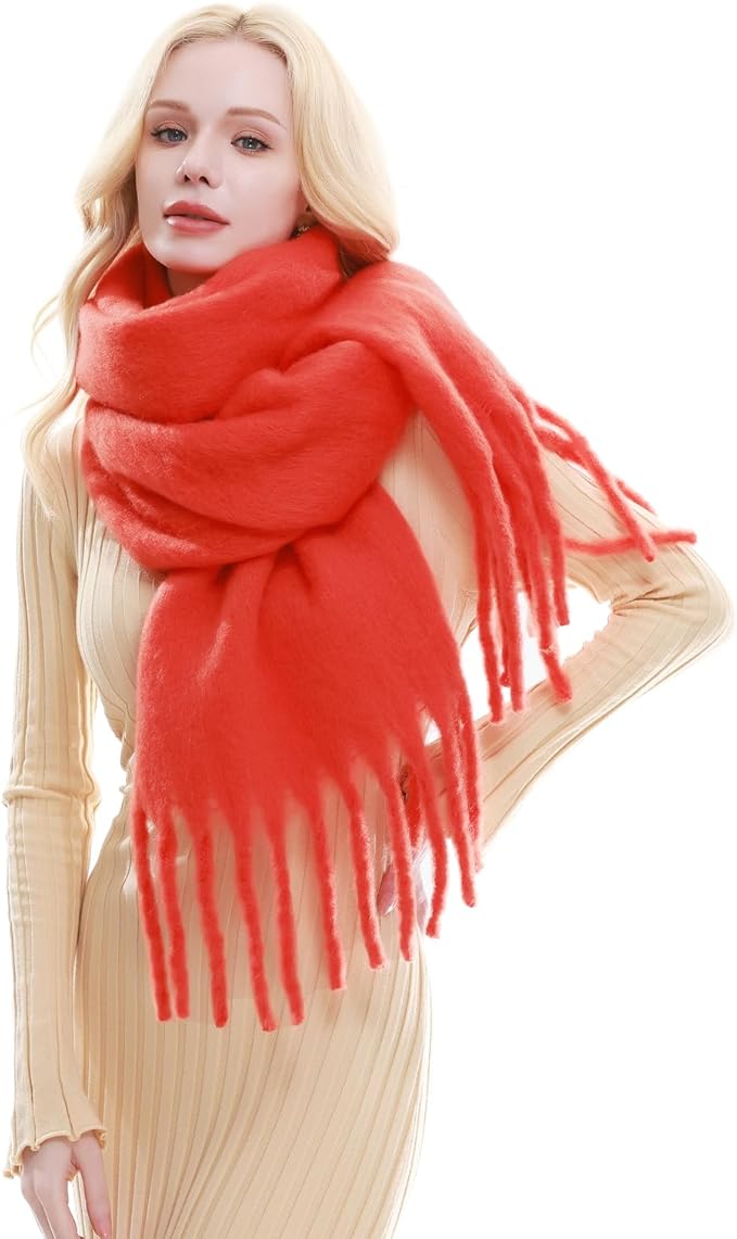 RIIQIICHY Chunky Scarf for Women Winter Warm Thick Scarves Oversized Blanket Scarf