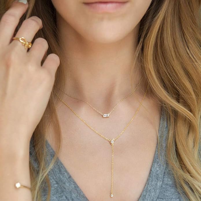 Turandoss Gold Layered Necklaces for Women - 14K Gold Plated Handmade Multilayer Bar Pearls Coin Disc Moon Butterfly Medallion Adjustable Dainty Layered Choker Necklaces for Women Jewelry