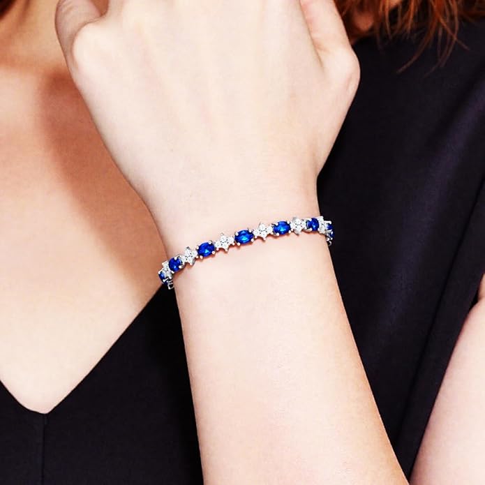 Tennis Birthstone Bracelets Sterling Silver Bracelets Charm Jewelry Birthday Gifts for Women,Girlfriend,Wife,Mom - Graduation, Friendship,Birthday, Anniversary