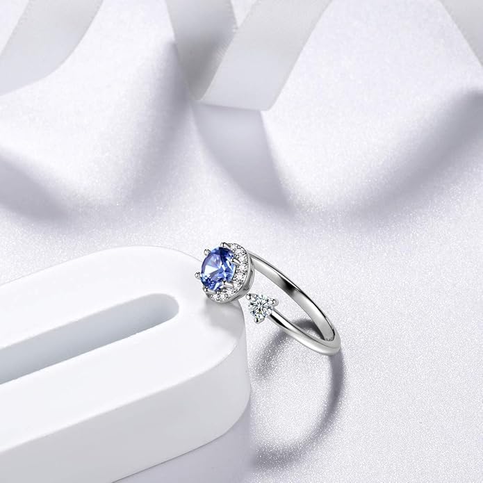 Aurora Tears 925 Sterling Silver 12 Birthstones Necklace/Earring/Ring/Bracelet Women Birthstone Pendant Crystal Fashion Birthday Jewelry Christmas Gift for Girls Women