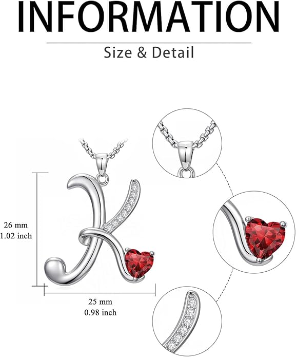 Christmas Gifts for Women Alphabet A to Z Initial Birthstone Pendant Necklaces for Women - 18k White Gold Plated Personalized Name Jewelry Valentine Mothers Day Birthday Gifts for Women Her Girlfriend