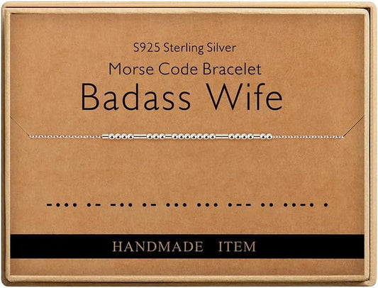 Monily Inspirational Gifts for Women Morse Code Bracelets for Women Funny Bracelet for Friend Funny Gift for Women Sterling Silver Bracelet for Women