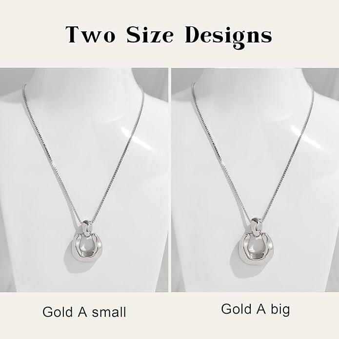 Pendant Necklace for Women Statement Gold Silver Necklace Trendy Jewelry for Women