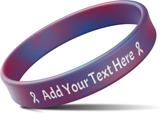 Custom Rubber Bracelets with Text Logo Clipart Customizable Bracelet Personalized 1/2 Inch Silicone Wristbands for Awareness, Events, Support, Promotions