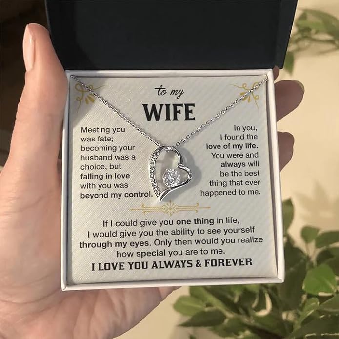 To My Future Wife Necklace - Promise Necklace For Her, Fiance Gifts For Her, Birthday Gifts For Future Wife With Message Card, To My Soulmate Necklace For Women Women Romantic Jewelry With Message Card, Gift Box