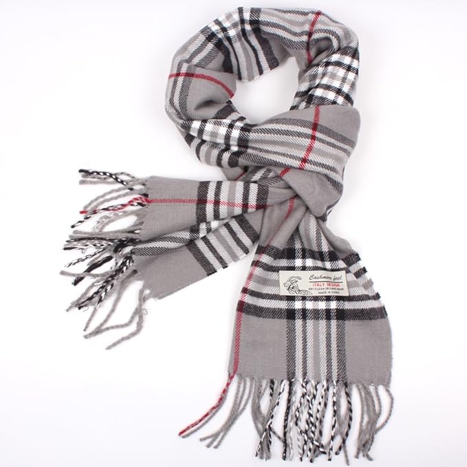 TZ Promise Tartan Plaid Cashmere Feel Classic Soft Luxurious Winter Scarf For Men Women