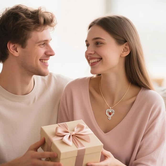 Birthstone Heart Necklaces for Women, Infinity Pendent S925 Sterling Silver Jewelry for Women, Wedding Anniversary, Birthday Mother’s Day Gifts for Mom, Mother, Wife, Girlfriend
