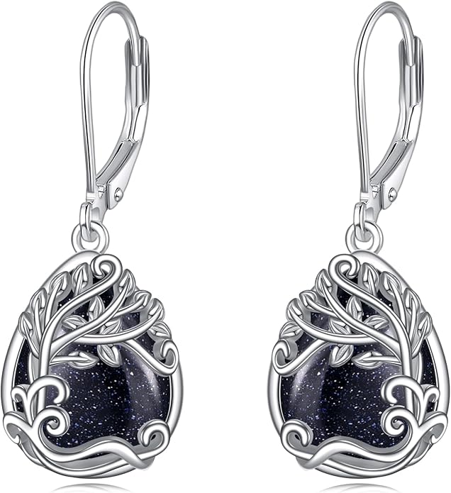 Moonstone Filigree Drop Dangle Teardrop Earrings 925 Sterling Silver Moonstone Leverback Earrings for Women Jewelry Gifts