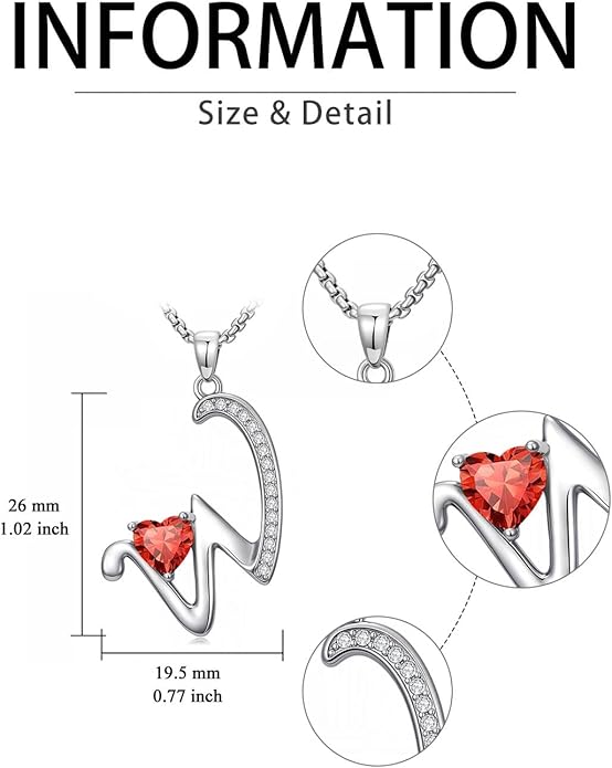 Christmas Gifts for Women Alphabet A to Z Initial Birthstone Pendant Necklaces for Women - 18k White Gold Plated Personalized Name Jewelry Valentine Mothers Day Birthday Gifts for Women Her Girlfriend