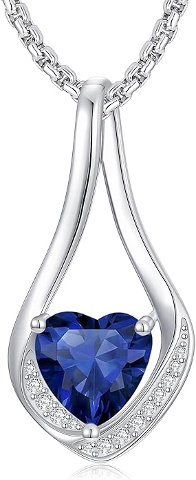 Birthstone Necklaces for Women,18k Yellow/White Gold Plated Forever Love Heart Infinity Pendant Necklace Anniversary Jewelry Christmas Birthday Gifts for Women Her Wife Girlfriend
