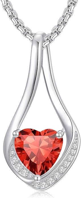 Birthstone Necklaces for Women,18k Yellow/White Gold Plated Forever Love Heart Infinity Pendant Necklace Anniversary Jewelry Christmas Birthday Gifts for Women Her Wife Girlfriend