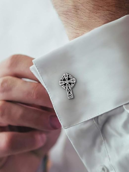 FaithHeart Mens Cufflinks, Norse Viking Tuxedo Shirt Cuff Links, Stainless Steel Cuff Links and Shirt Studs, Gift Box