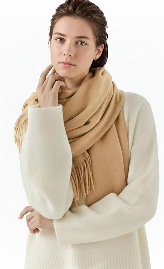 Temminc Winter Scarf for Women - Soft Warm Pashmina Shawl Wrap, Lightweight Fashion Blanket Travel Shawl, Solid Color Scarf