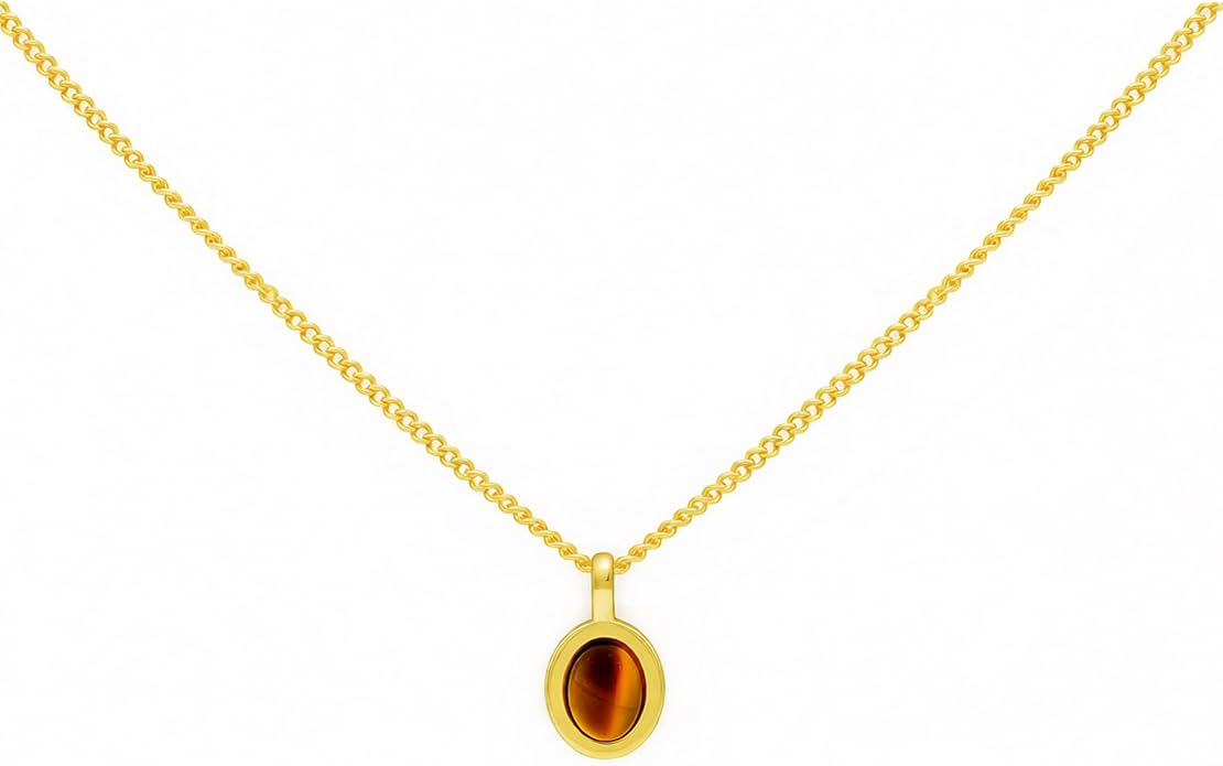 Lume Pick Mother of Pearl & Tiger Eye Copper Gold Plated Necklace,Birthday Gifts for Women, Fashion Jewelry, Minimalist Retro Bohemian Cute Styles