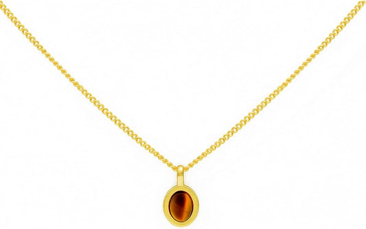 Lume Pick Mother of Pearl & Tiger Eye Copper Gold Plated Necklace,Birthday Gifts for Women, Fashion Jewelry, Minimalist Retro Bohemian Cute Styles