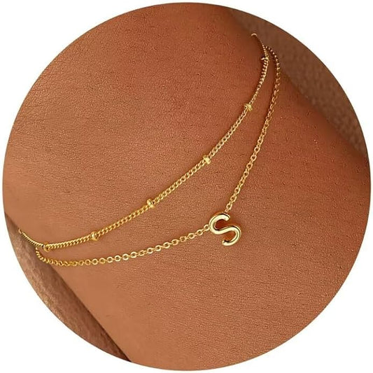 Turandoss Gold Initial Bracelets for Women, Dainty 18K Real Gold Plated Layered Letter A-Z Initial Bracelets Personalized 26 Alphabet Monogram Gold Bracelets for Women Jewelry Gifts Trendy