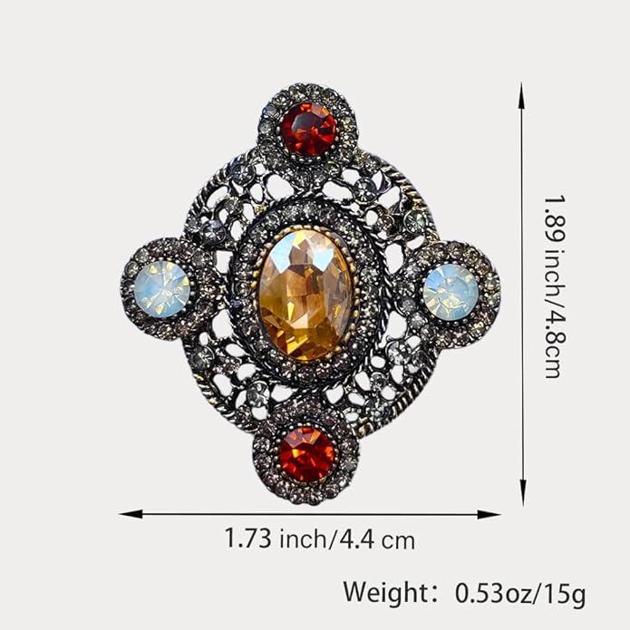 Vintage Brooch Pin for Women Girls Baroque Retro Gold Cross Brooch Accessories Elegant Austrian Crystal Rhinestone Brooch Pin Dress Coat Sweater Suit Party Wedding Gifts Victorian Bridal Jewelry