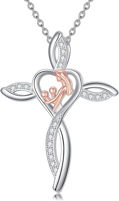 Mother's Day Necklace Gifts 925 Sterling Silver Mom/Wife/Grandma/Nana/Family I Love You Mom Necklace for Women Jewelry Birthday Gifts for Couple