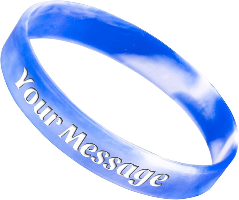 50Pcs Custom Silicone Wristbands Personalized Debossed Rubber Bracelets for Motivation, Party favors, Events, Birthdays, Awareness