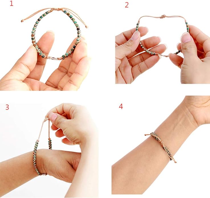 ZOSOJONA Boho Handmade Natural Stone Wrap Bracelets Turquoises Crystal Beads Bracelet Jewelry