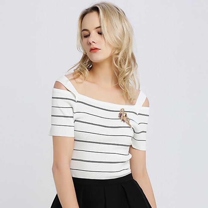 Created Crystal Brooch Fancy Vintage Style Flower Brooch Pin for Women, girls, ladies with Blue/Purple Created Crystal | Vintage Fashion | Brooches and Pins for Women | Ladies Jewelry