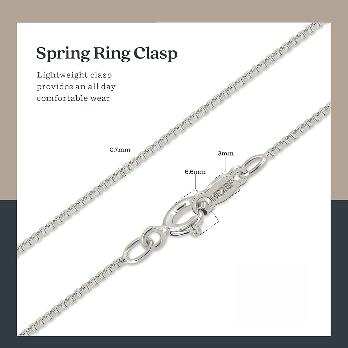 KEZEF 925 Sterling Silver Necklace for Women | Thin 0.7mm 18k Gold plated, Rose Gold chain for women, Silver chain necklace jewelry | cadena de plata 925 para hombre mujer