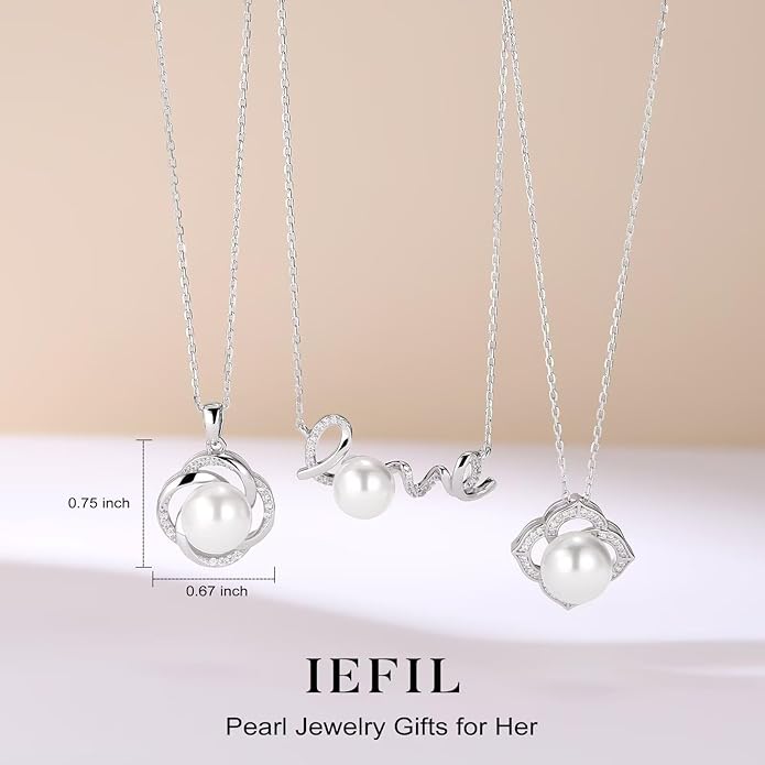 Iefil Anniversary Women Gifts - 10-11mm Tahitian Black Pearl & Fresh Water Pearl Necklace, Anniversary Birthday Gifts for Wife Girlfriend | Pearl Necklaces Gift for Her