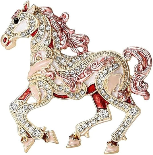 2026 New Year Of Horse Pin Brooch, Good Luck Chinese Zodiacs Horse Pins For Fashion Accessories Animal Lucky Charm Statue Feng Shui Gifts Jewelry For Women Men