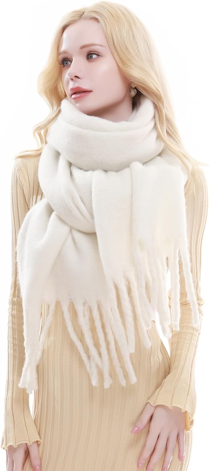 RIIQIICHY Chunky Scarf for Women Winter Warm Thick Scarves Oversized Blanket Scarf