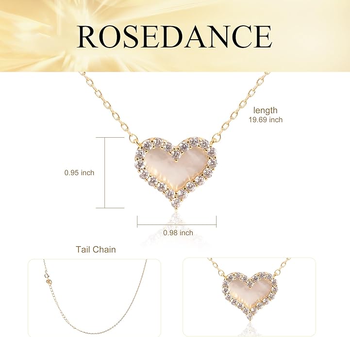 ROSEDANCE Heart Necklace for Women, 14K Gold Plated Dainty Heart Necklace, Tiny Love Symbol Pendant Choker, Minimalist Dainty Jewelry Gift, Valentines Day Anniversary Birthday