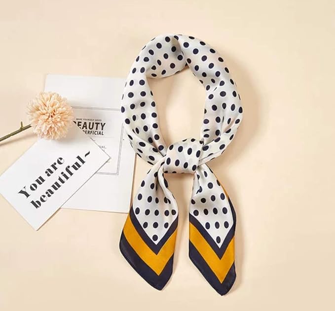 ANDANTINO 100% Mulberry Silk Square Scarf for Hair-25.6" X25.6'' Women Men Natural Silk Neckerchief Digital Printed Headscarf