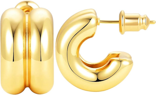 Trendy 14K Gold Plated Knot Earrings are Thick and Charming Pendant Earrings for Women They are Lightweight Hypoallergenic Fashion Accessories Jewelry Gifts for Women