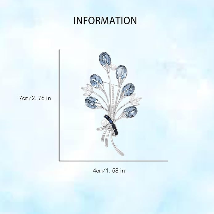Fashion Flower Brooches for Women Rhinestone Flower Brooches Pins 18k Gold Plated Lapel Pins Jewelry for Girlfriend Wife