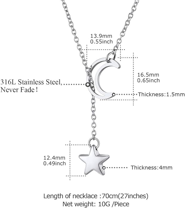 FOCALOOK Lariat Y-Necklaces | Long Necklaces for Women | Long Black Necklaces | Gold Necklaces for Women | Drop Heart Necklaces for Women | Front Adjustable Long Chain Necklace