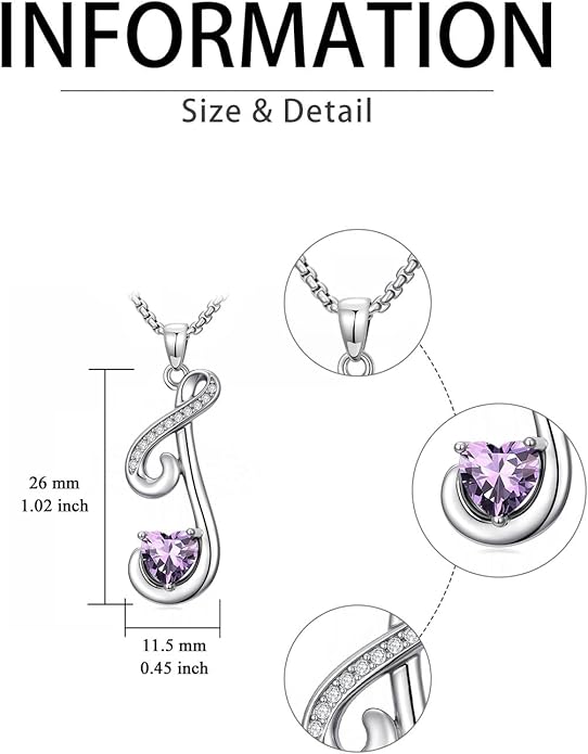 Christmas Gifts for Women Alphabet A to Z Initial Birthstone Pendant Necklaces for Women - 18k White Gold Plated Personalized Name Jewelry Valentine Mothers Day Birthday Gifts for Women Her Girlfriend