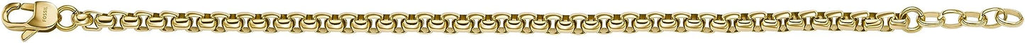 Fossil Men's Plated Stainless Steel Engravable Personalized Gift ID, Chain or Cuff Bracelet for Men