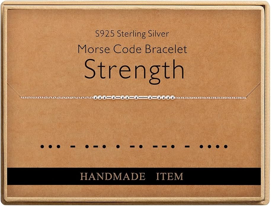 Monily Inspirational Gifts for Women Morse Code Bracelets for Women Funny Bracelet for Friend Funny Gift for Women Sterling Silver Bracelet for Women