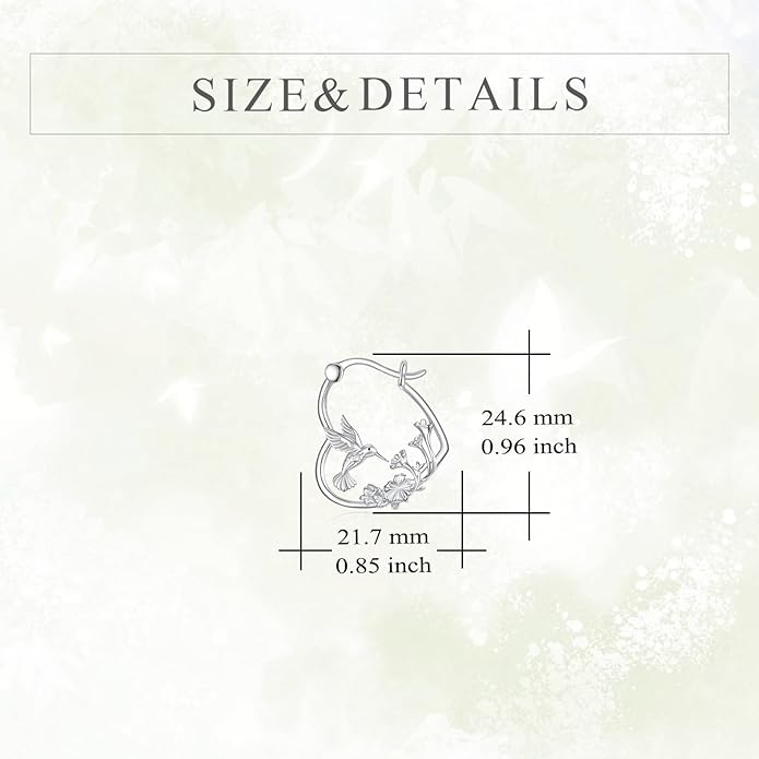 YFN Animal Earrings Sterling Silver Animal Heart Hoop Dangle Earrings Cute Jewelry Gifts for Women