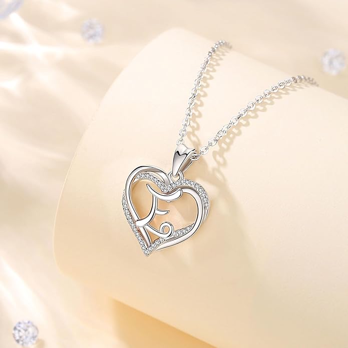 INFUSEU Unique Initial Necklaces for Women Girls Small Heart Letter Jewelry, Meaningful Personalized Gifts