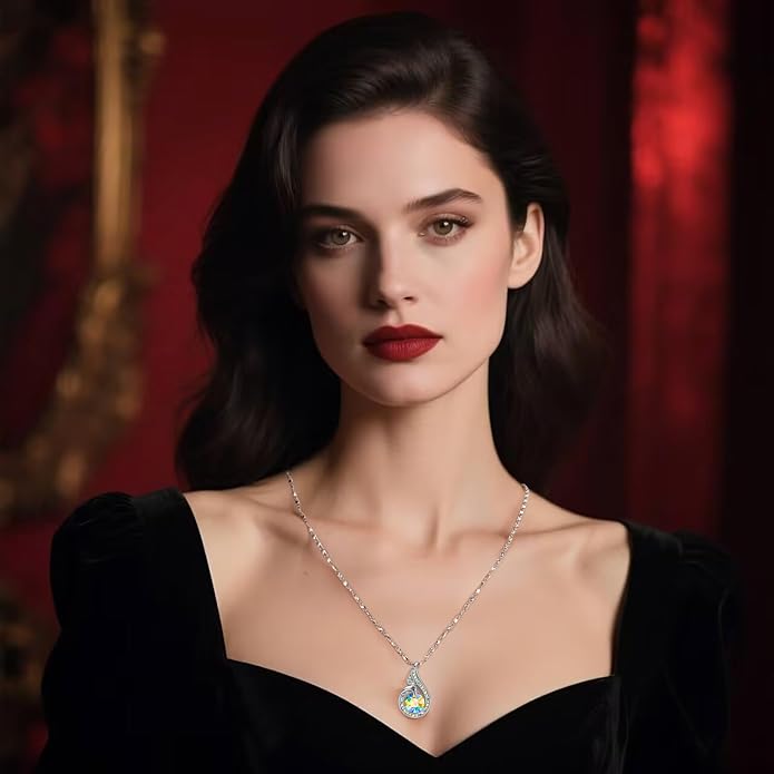 Kate Lynn Rise From the Ashes Phoenix Necklaces for Women, White Gold Plated Crystal Jewelry, Birthday Gift for Women, Symbol of Luck and Renewal, 18+2 inch, Packaged with Jewelry Box