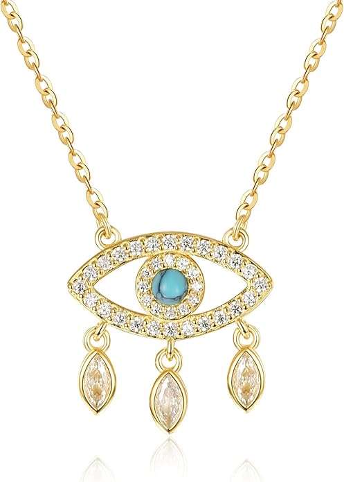AENEAS Evil Eye Necklace for Women 925 Sterling Silver Necklace Ojo Turco Trendy Jewelry Gifts for Women Wife