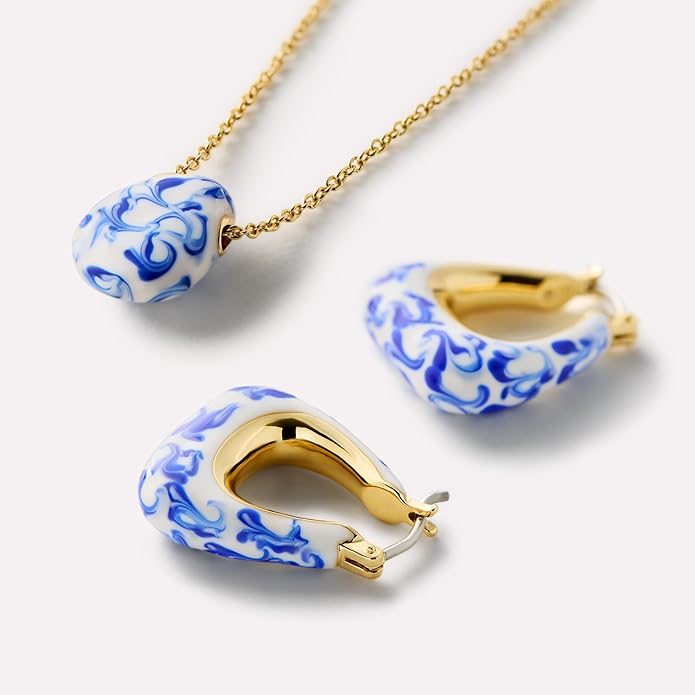Ana Luisa Pebble Pendant Necklace for Women - 14K Gold Plated and Silver Rhodium Plated Trendy Small & Mini Teardrop Necklace with Lobster Clasp - Hypoallergenic, Water-Resistant, Tarnish-Free Jewelry