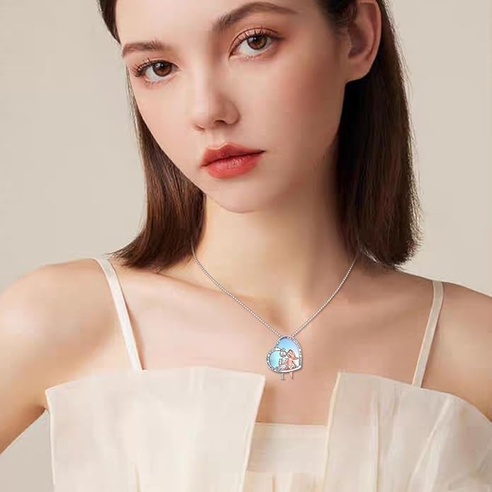 AOBOCO Gifts for Sister 2 3 Sisters Necklace for Women Sterling Silver Sister Crystal Pendant Jewelry Birthday Christmas Gifts for Friend Female Friendship Lasts Forever
