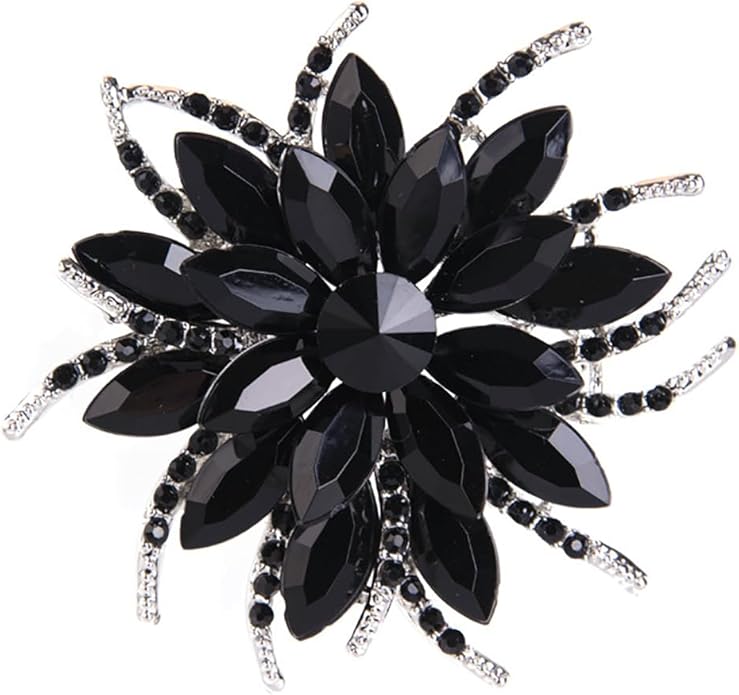 Rhinestone Sunflower Brooch Pin Red Pink Flower Brooch Stylish Crystal Brooch Elegant Clothing Hat Bag Accessories Jewerly for Women